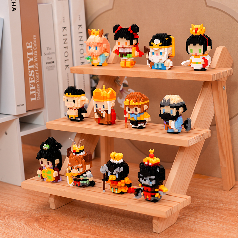 新款西游记积木大话悟空八戒哪吒可爱造型益智拼装玩具男女孩礼物