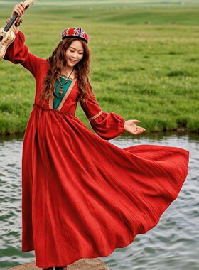 【董艺旅行穿搭】阿依古丽连衣裙民族风大摆裙新疆旅行拍照