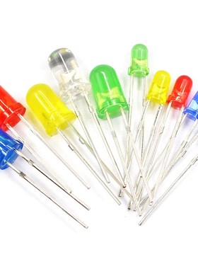 3mm 5mmLED小灯泡发光二极管F3F5红/绿/黄/蓝/白光 直插LED指示灯