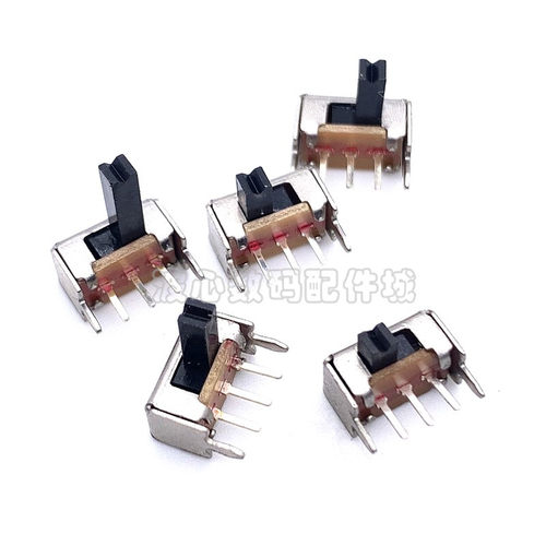 SK12D07VG2/3/4/5/6柄长7mm拨动开关3脚2档带支架侧面5脚卧式1P2T