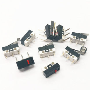 鼠标开关微动轻触开关三脚无柄直柄弯柄滚轮左右弯脚1A小按键开关