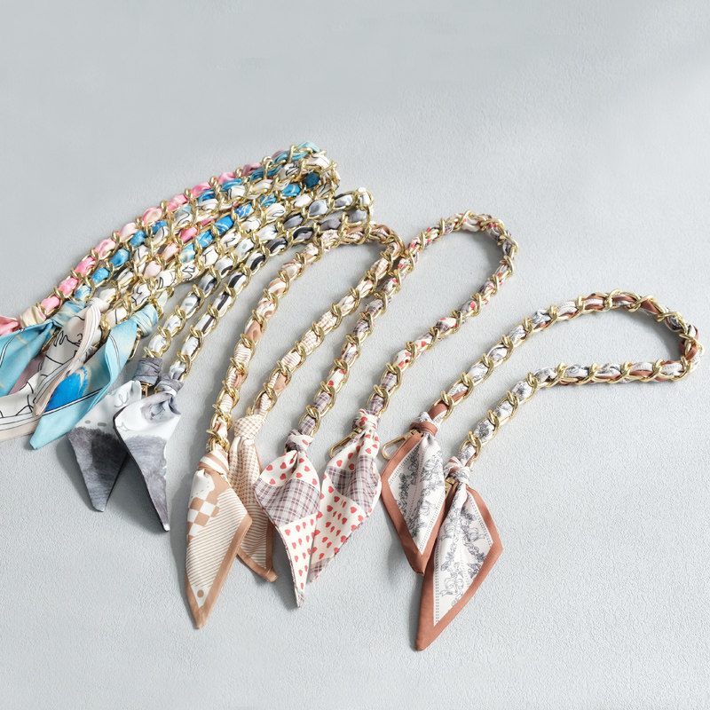 时尚新款名媛百搭丝巾链条 春夏手提包腋下包带 包配件欧美包包链