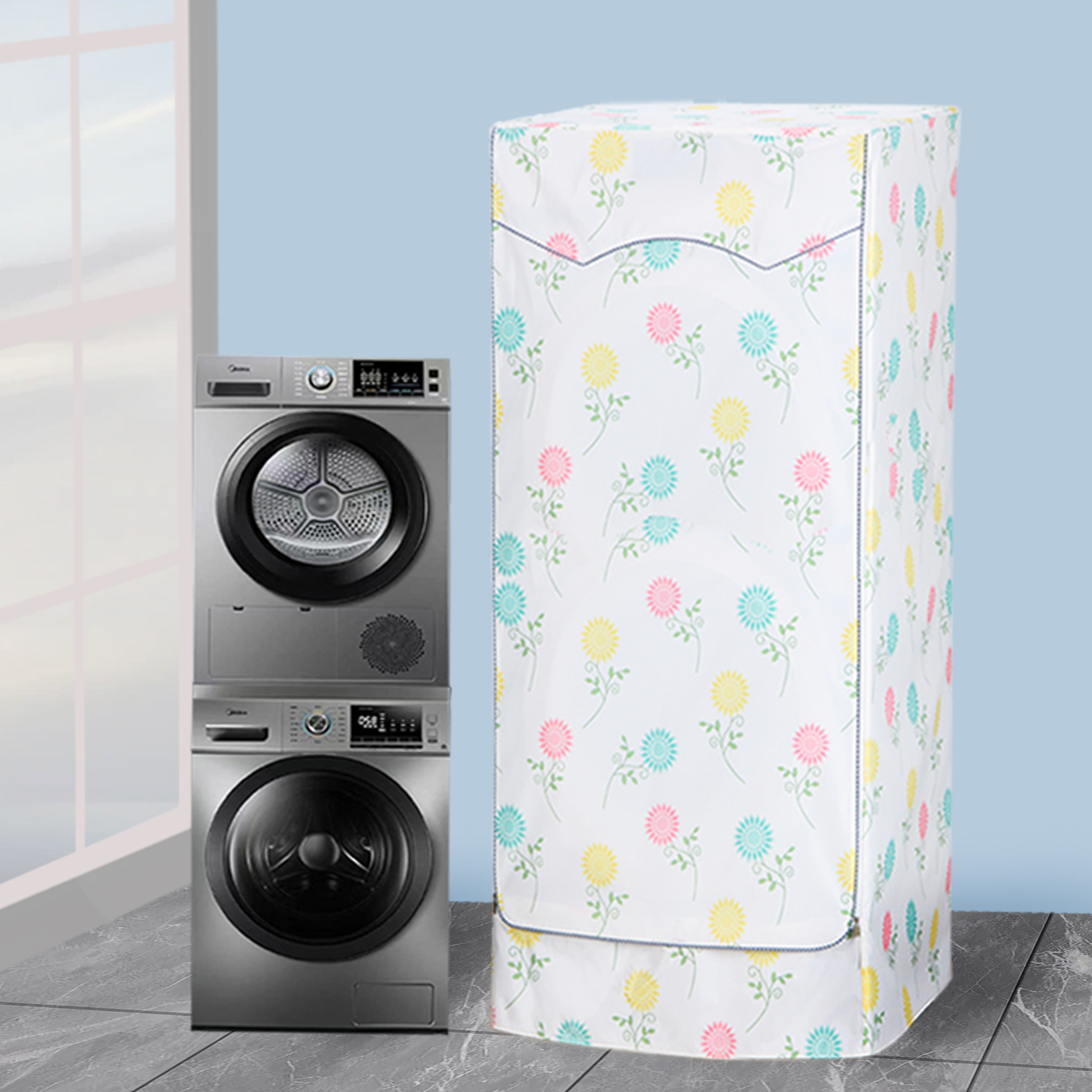 适用海尔洗烘套装罩 10+10KG滚筒防水防晒阳台专用统帅加厚防尘套