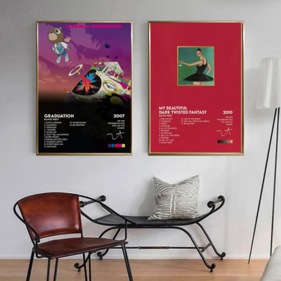 Kanye West海报专辑封面侃爷嘻哈说唱歌手酒吧装饰画挂画墙壁唱片