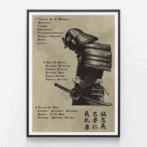 武士装饰画素材模板 武士装饰画图片下载 小麦优选