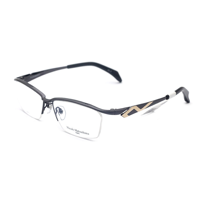日本MASAKI松岛正树眼镜架男超轻大脸纯钛半框近视眼镜框MF-1228