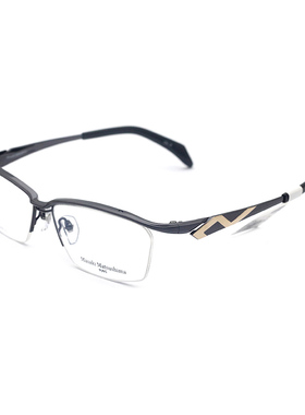 日本MASAKI松岛正树眼镜架男超轻大脸纯钛半框近视眼镜框MF-1228