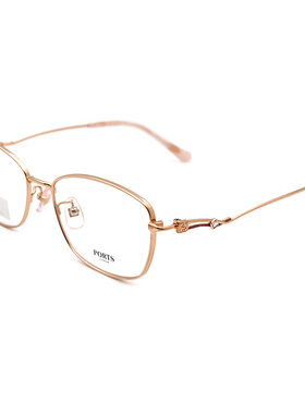 PORTS眼镜架女士近视镜架全框钛架超轻配镜框高度数POF22247