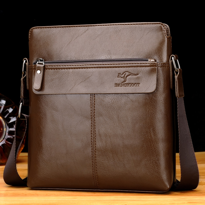 男包单肩包斜挎包男士皮包商务休闲包包小挂包竖款时尚背包男韩版