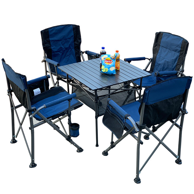 户外桌椅组合便携式野餐烧烤折叠桌椅套装自驾游车载露营铝合金桌