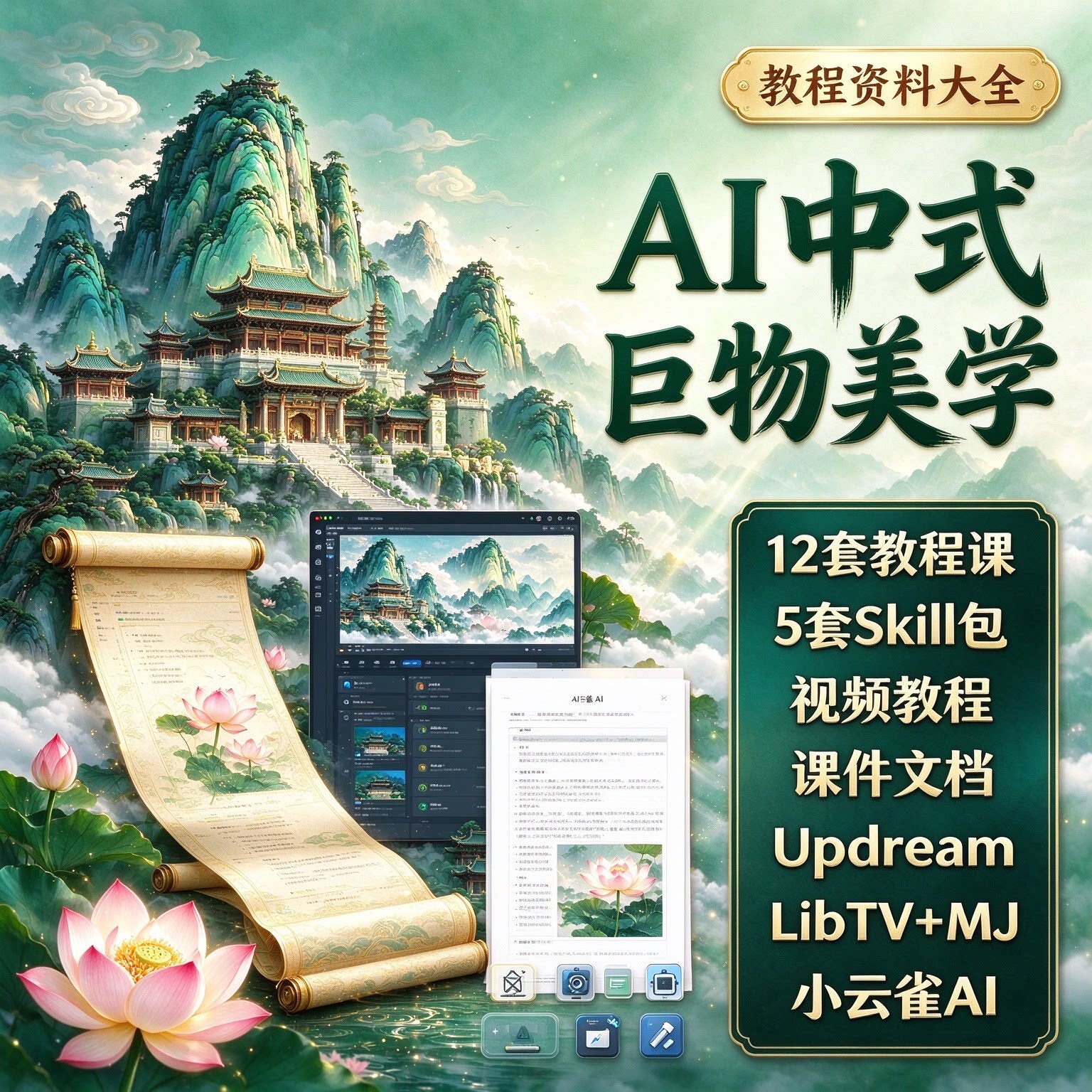 AI中式东方国古风宋韵氏巨物美学视频教程学提示词Skill包