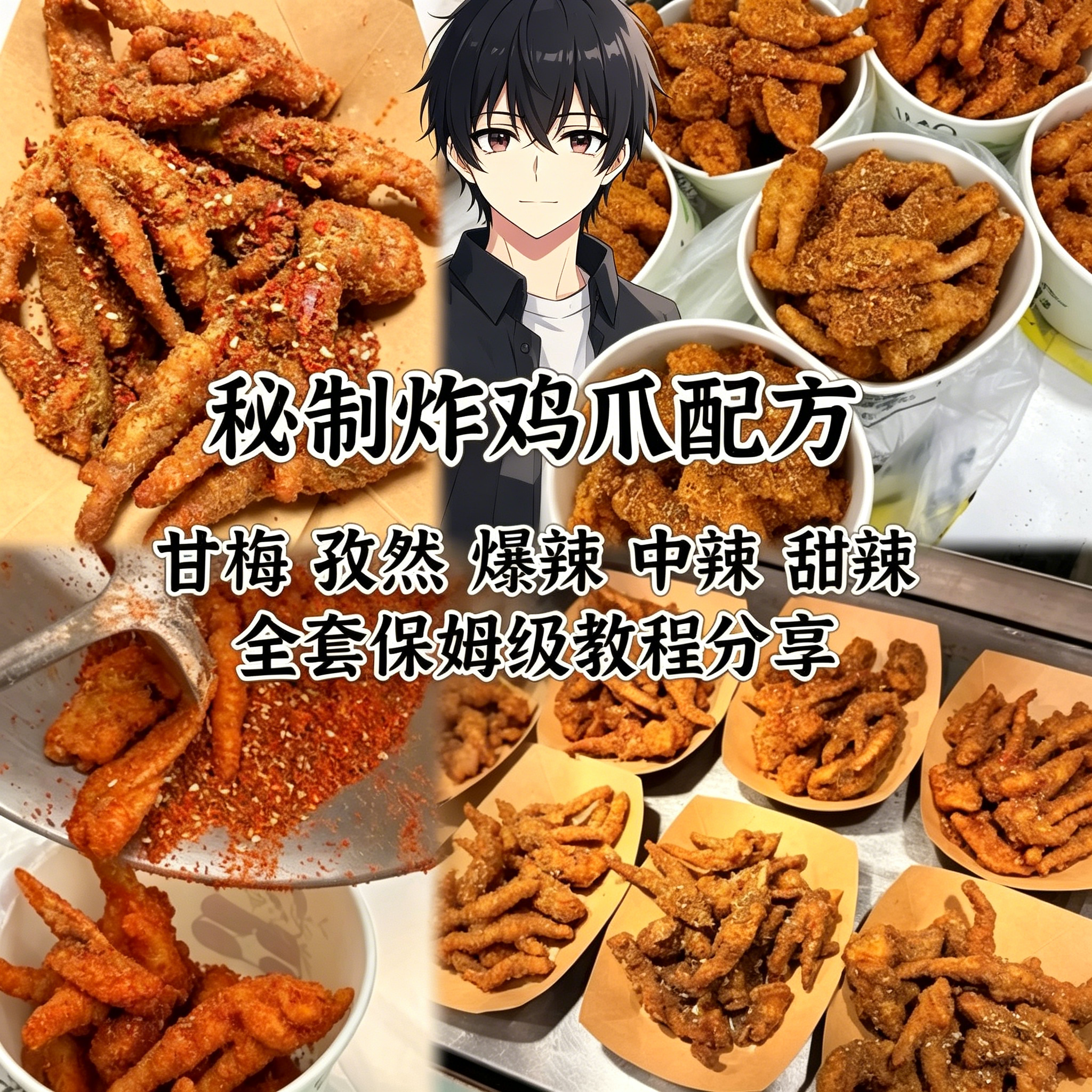 秘制炸鸡爪配方多口味全套保姆级教程小吃摆摊商用