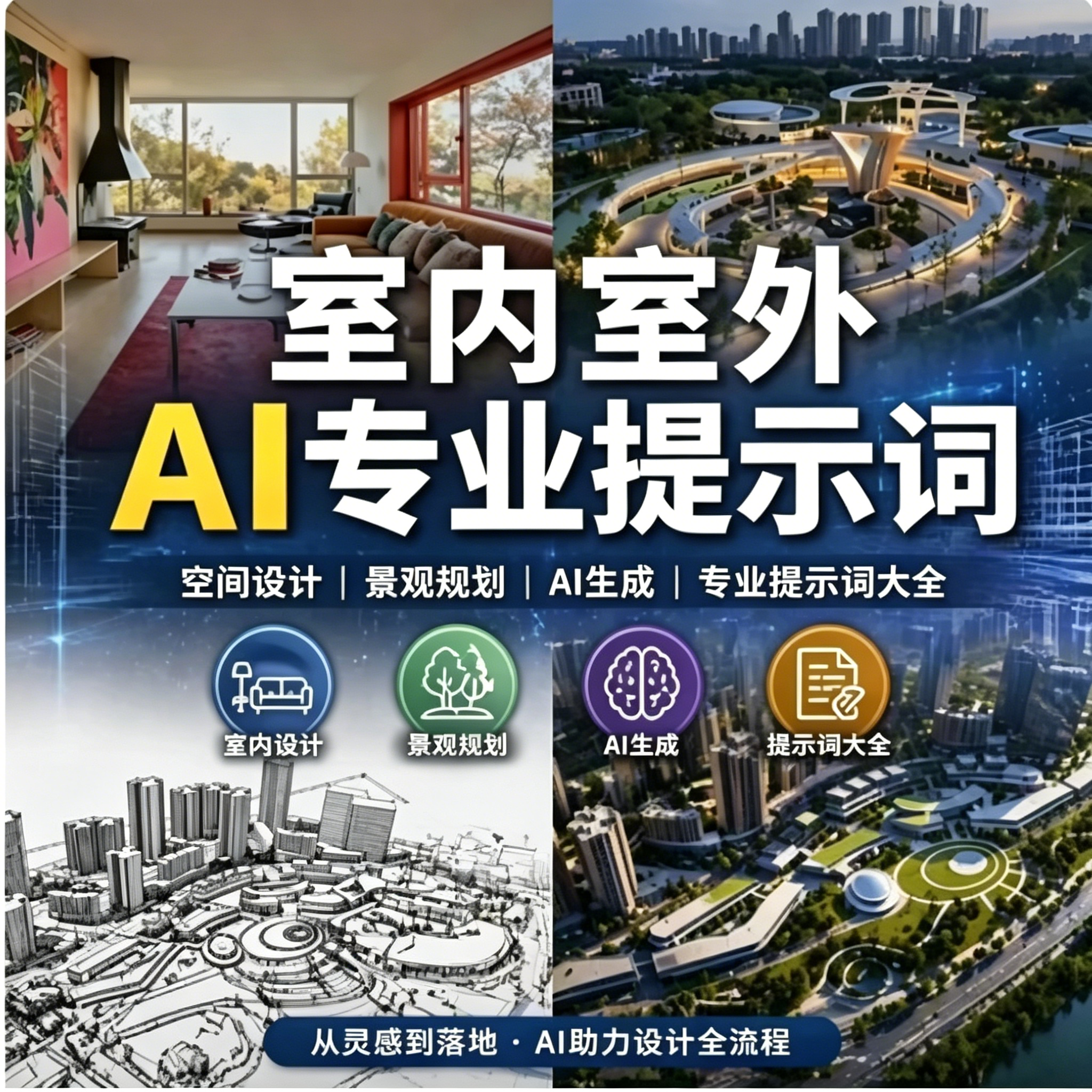 室内家装户外景观建筑规划效果图AI绘画设计师专用提示词大全