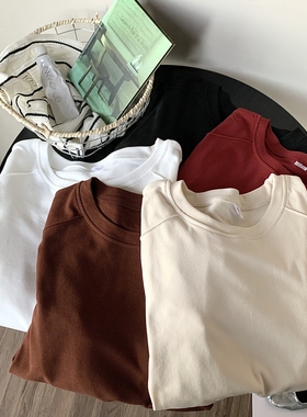 欧货灰色圆领长袖t恤女装秋季2025新款修身上衣女德绒打底衫内搭