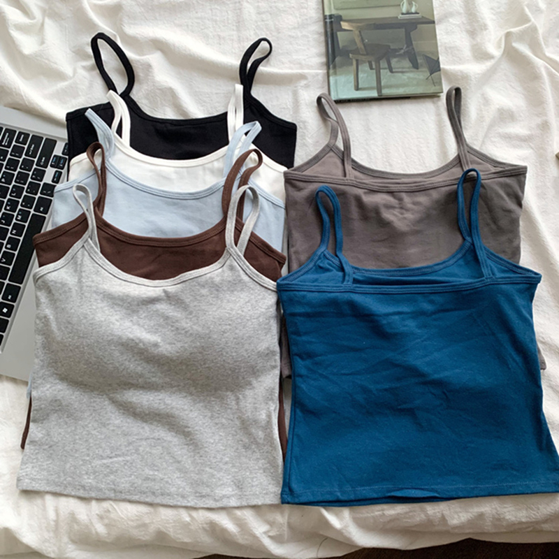 吊带美背背心一体式带胸垫内搭