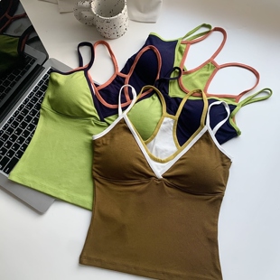 显瘦吊带背心女 性感辣妹风假两件小众百搭设计感修身 2025夏季 新款