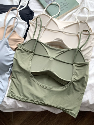 Топ с чашечками, майка, летнее белье для повседневной носки, короткий бюстгальтер-топ, эффект подтяжки, популярно в интернете, красивая спина, с открытой спиной