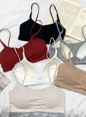 细肩吊带U型美背裹胸带胸垫一体式文胸聚拢无钢圈内衣女打底抹胸