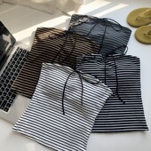 条纹系带抹胸吊带背心女夏季 外穿泰式 独特绝美漂亮设计感小众上衣