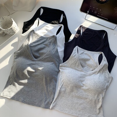 工字型美背女春夏薄款螺纹棉