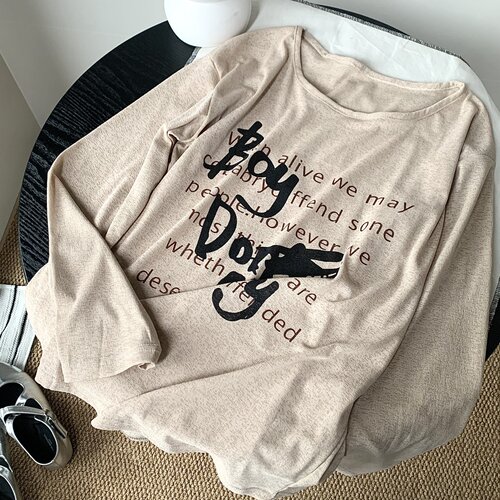 美式慵懒风字母印花防晒罩衫长袖