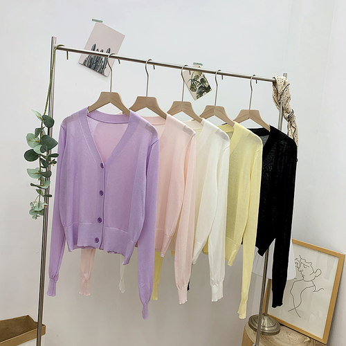 夏季冰丝配裙子防晒小外套针织衫