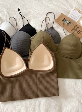 带胸垫小吊带背心女内搭2022年夏季新款时尚洋气时髦外穿美背抹胸