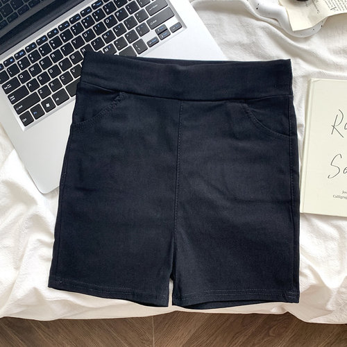 黑色弹力紧身打底短裤女夏外穿女