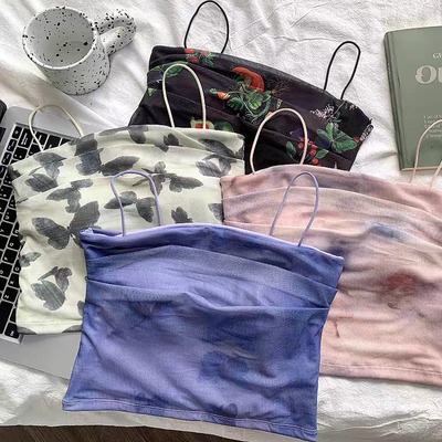 印花吊带背心女夏辣妹扎染内搭