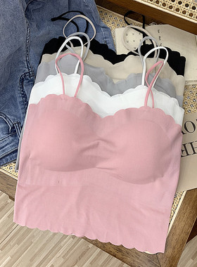 冰丝内衣女夏季韩版百搭抹胸无钢圈裹胸性感美背内搭打底吊带背心