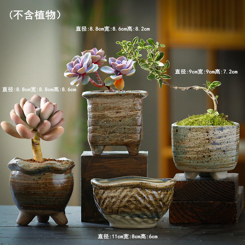 多肉植物花盆陶瓷素烧透气创意粗陶复古紫色砂大小口径简约特价盆,鲜花速递/花卉仿真/绿植园艺,花盆,淘宝优惠券,粉丝福利购,淘宝优惠卷