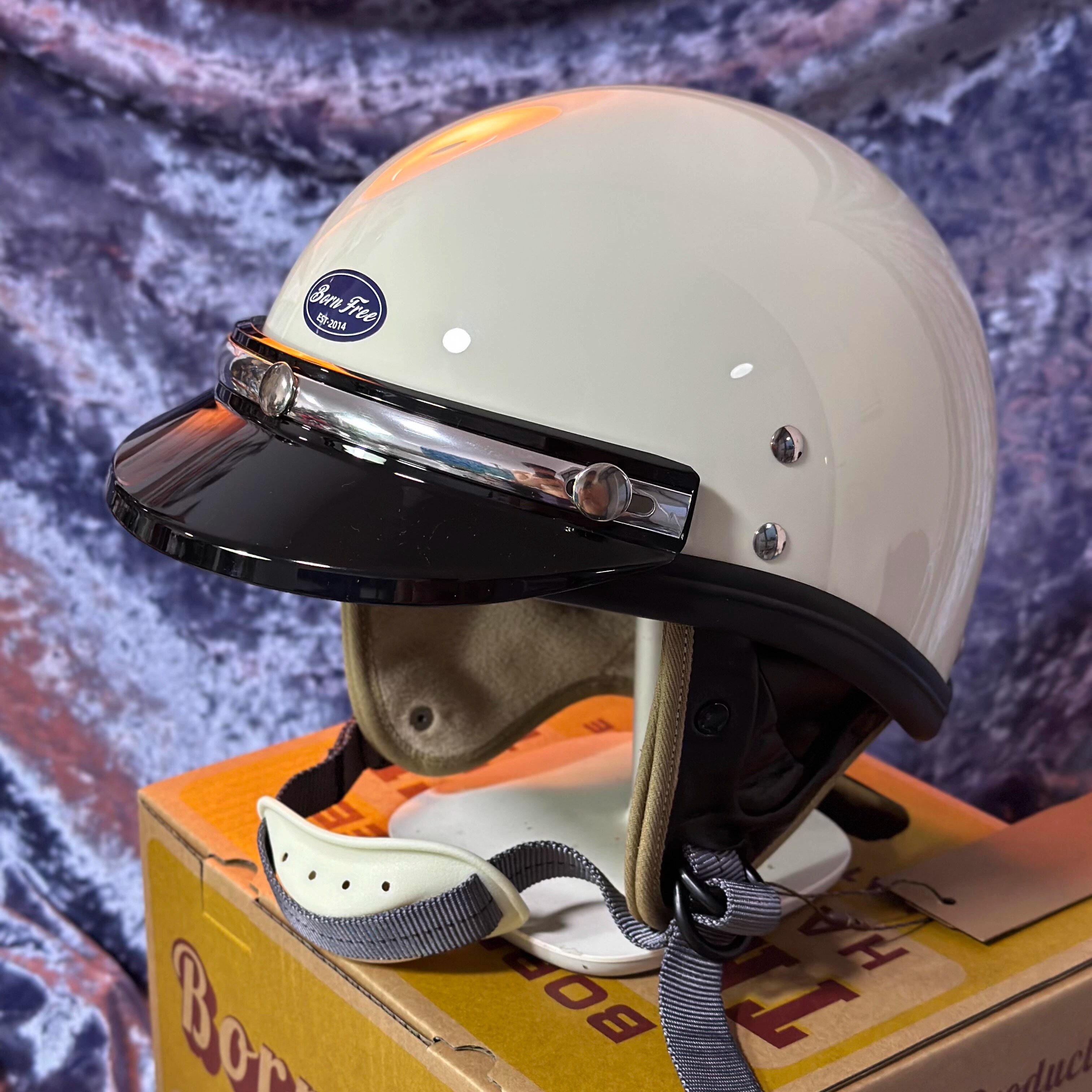 bornfree日式复古机车夏季瓢盔