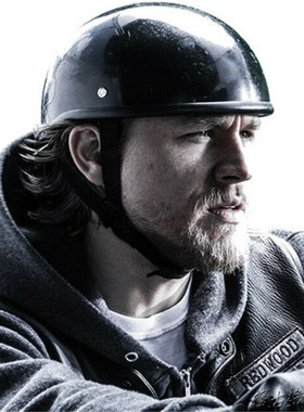 美国混乱之子bornfree夏季瓢盔瓜皮电镀复古机车骑士头盔哈雷半盔