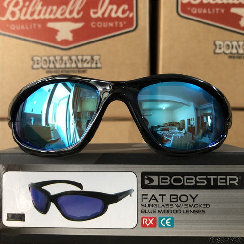 Bobster电镀蓝防雾变色日夜两用眼镜 哈雷摩托车骑士防风太阳墨镜