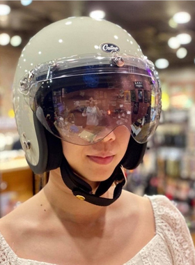 台湾gallop三扣式遮阳防晒抗UV防紫外线3/4半盔bornfree头盔W镜片