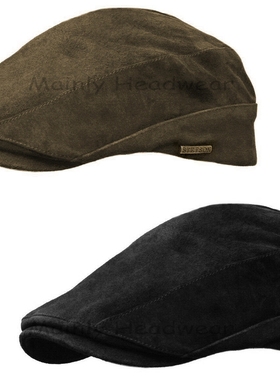 美国代购 真品斯泰森Stetson摩托车骑士复古翻毛皮 休闲鸭舌帽子