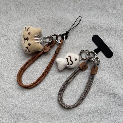 猫咪小鱼手机壳挂绳短款手腕绳相机水杯手提绳手机链钥匙防丢挂件