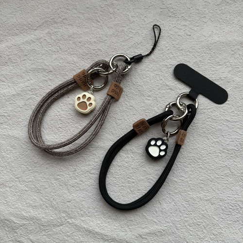 简约ins双面猫爪手机壳挂绳手腕式挂链钥匙扣相机挂件防丢绳挂饰