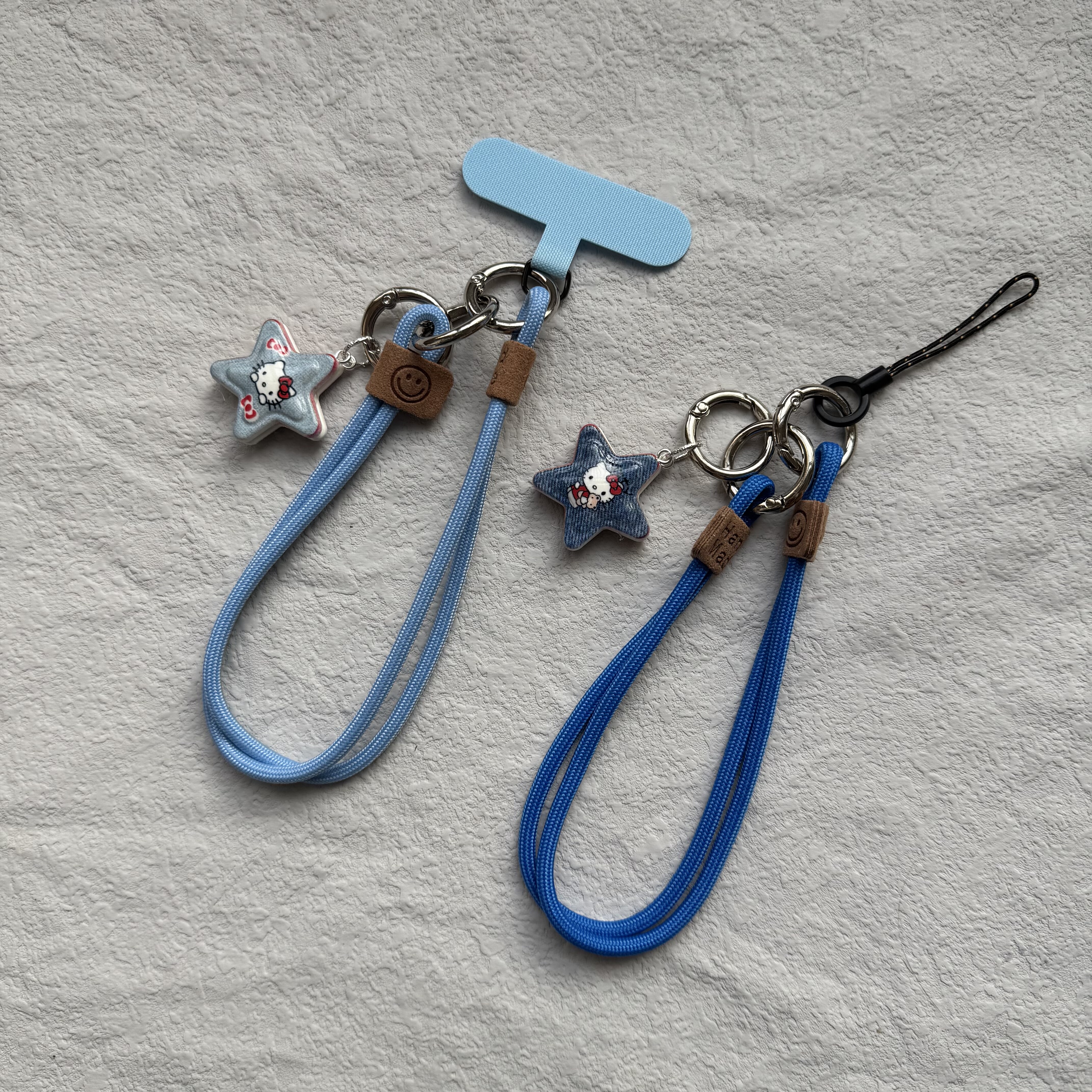 双面图案五角星kt猫咪挂件钥匙扣手机壳相机挂绳挂链手腕绳可拆卸