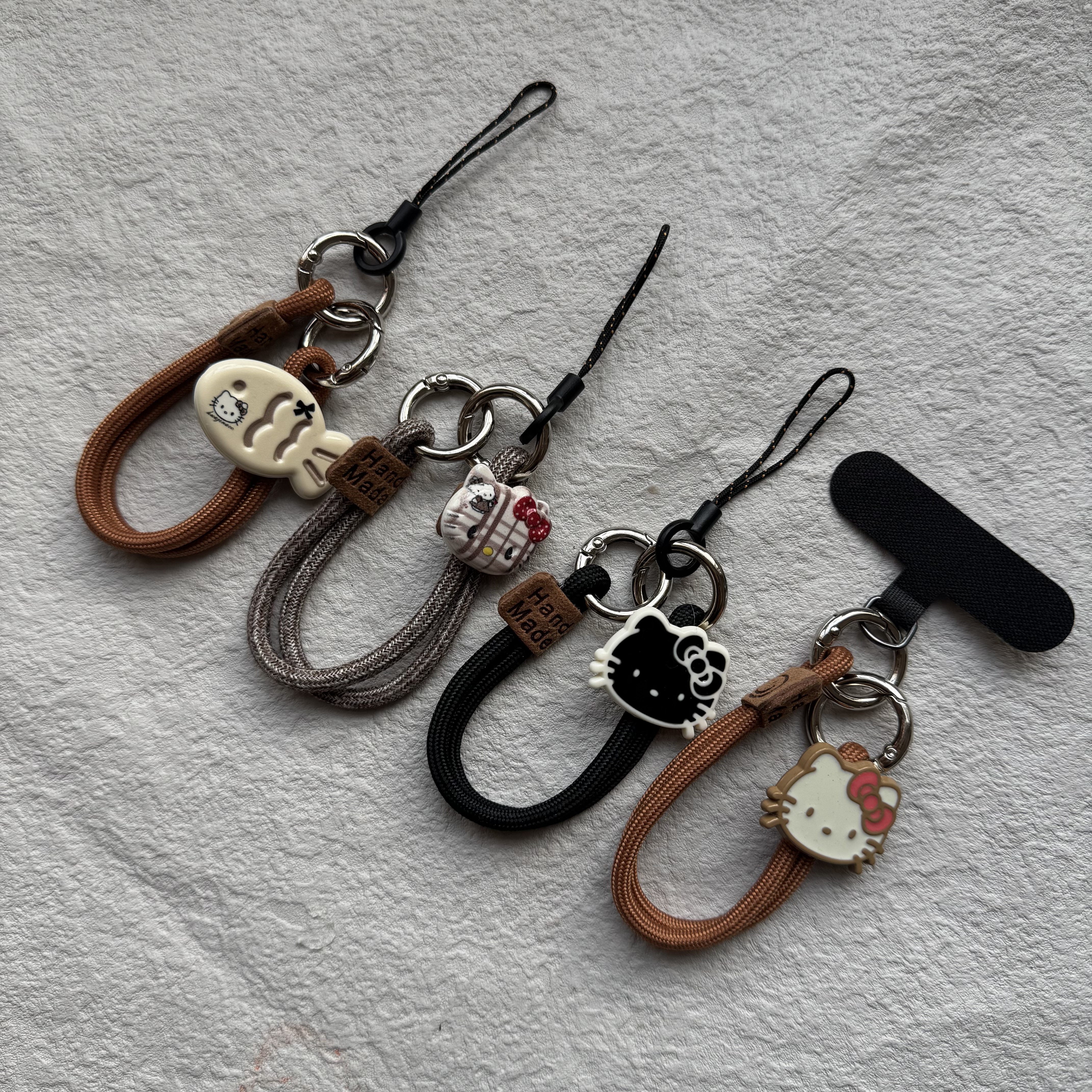 指环扣超短款可爱kt猫咪小鱼手机壳挂链相机钥匙通用挂绳ccd挂饰