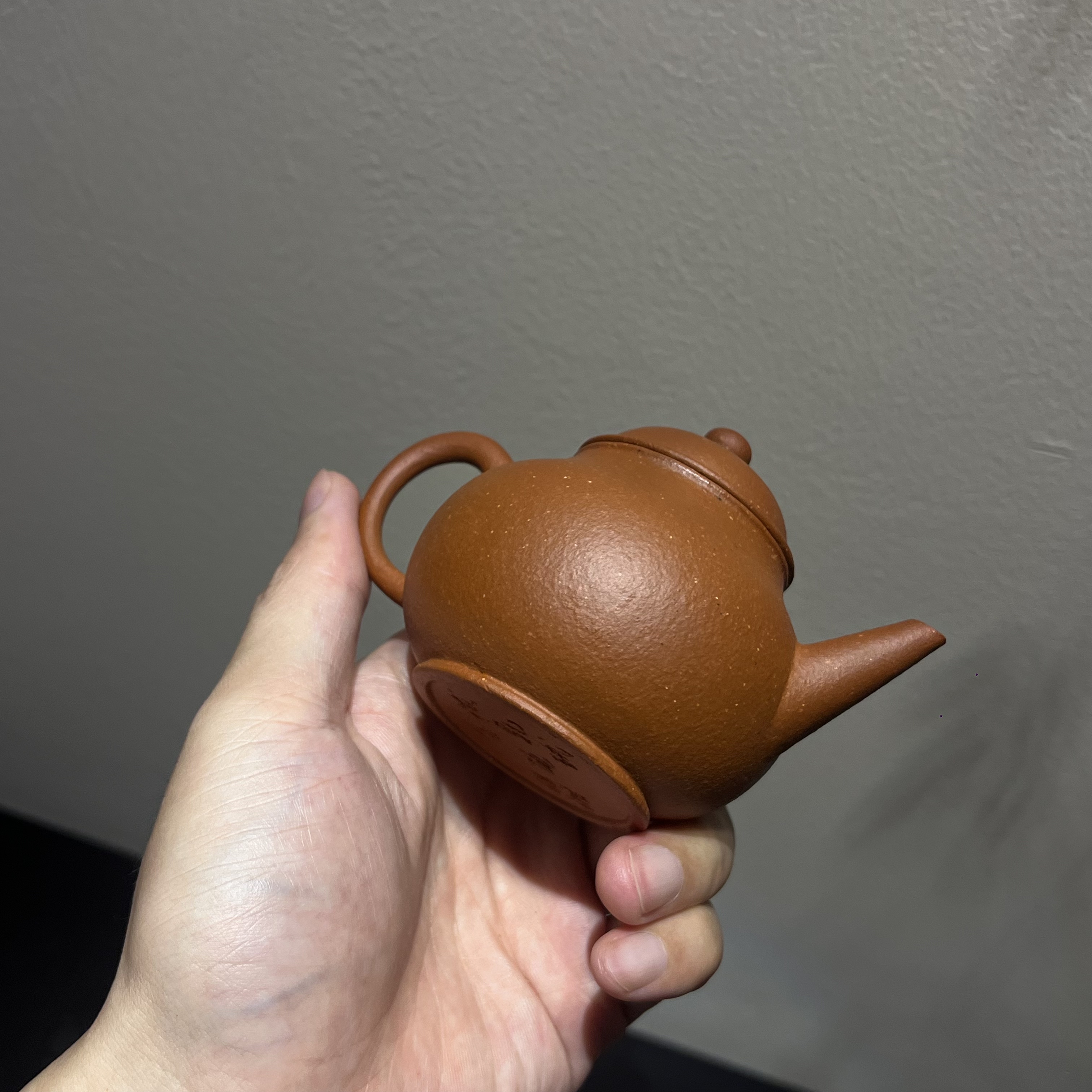 芭乐水平壶·生砂朱泥 三孔陈继湘潮州手拉壶文人工夫茶器