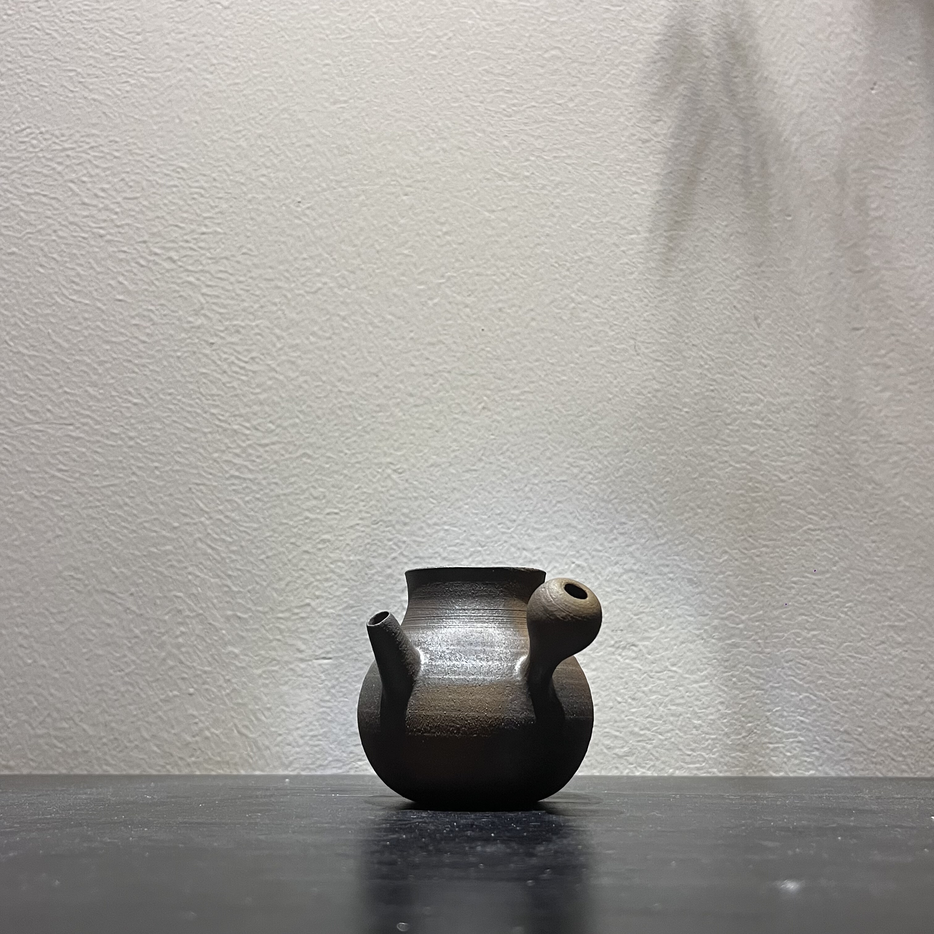 日式侧把急须壶·柴烧 無我潮州手拉壶文人工夫茶器