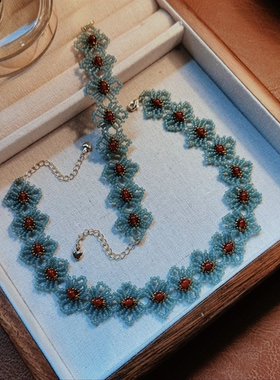 XL032•新中式国风蕾丝镂空串珠颈链choker（材料包&成品）