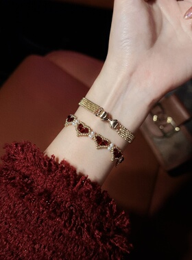 SL173•简约少女心爱心串珠手链（材料包&成品）