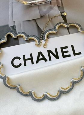 XL005•小众波浪设计花型串珠项链颈链（材料包&成品）