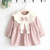 宝宝冬季 围兜女儿童罩衣防水防脏吃饭衣婴儿公主围裙婴儿兜兜外穿