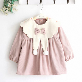 宝宝冬季围兜女儿童罩衣防水防脏吃饭衣婴儿公主围裙婴儿兜兜外穿