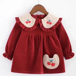 2025新款儿童罩衣女宝宝冬季护衣洋气围裙公主裙吃饭防水防脏围兜