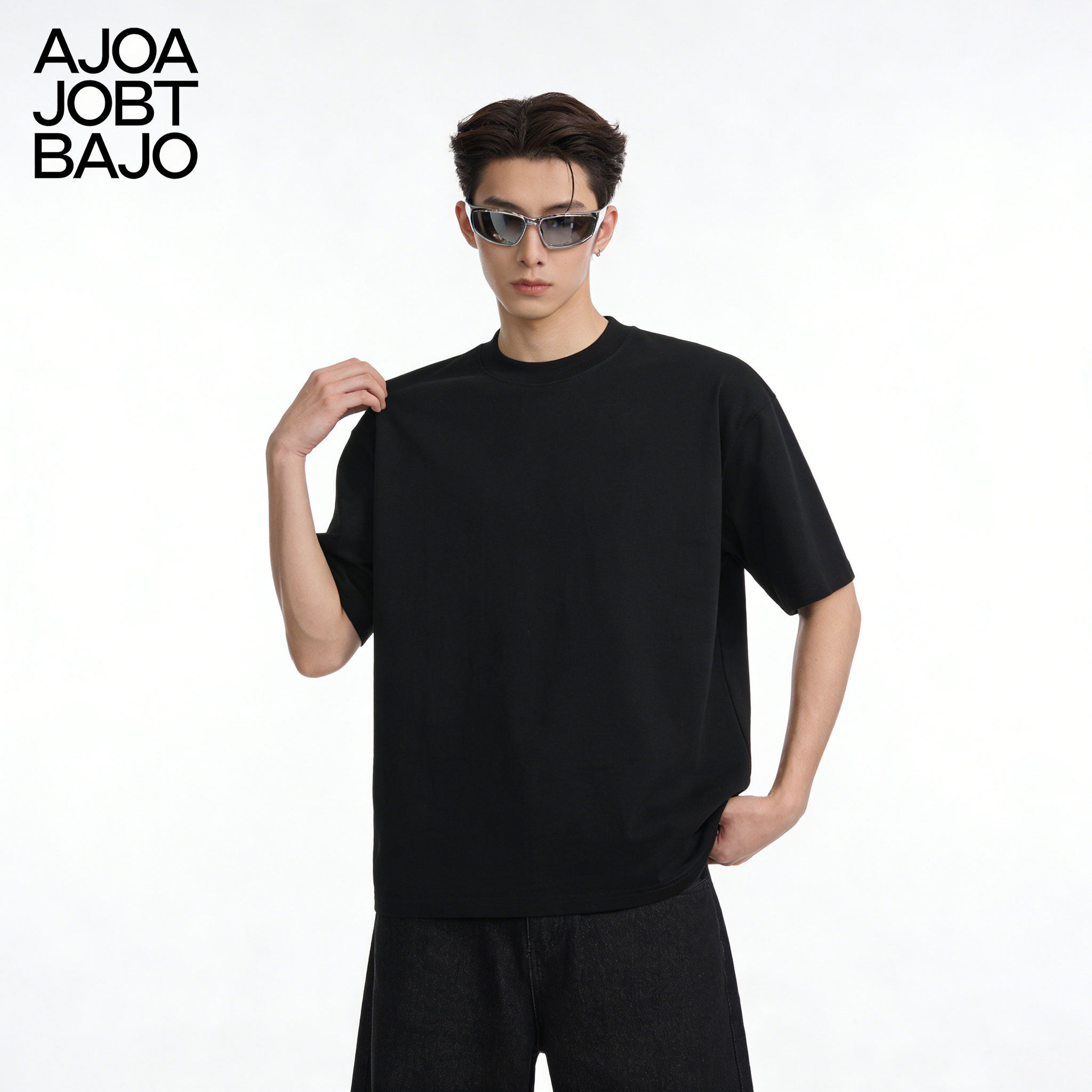 美式潮牌纯白色短袖T恤男凉感巴黎棉吸湿速干宽松双层螺纹领口INS,男装,T恤,淘宝优惠券,粉丝福利购,淘宝优惠卷