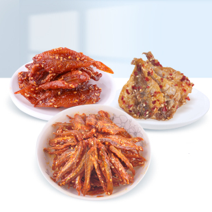 海边人香辣小鱼仔鱿鱼丝鱼干324g碳烤鱿鱼片组合青岛特产